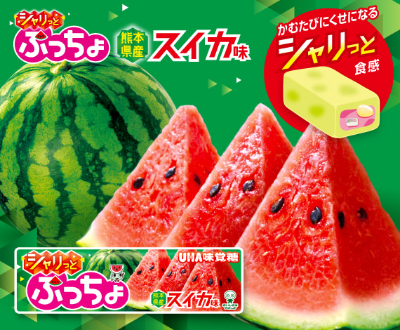かむたびにクセになるシャリっと食感！『ぷっちょスティック　シャリっとスイカ』登場！