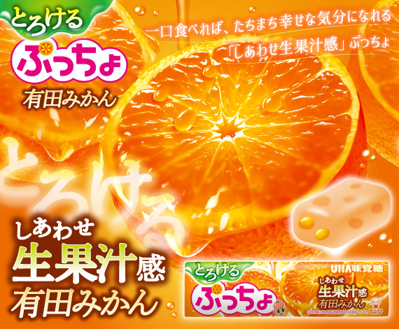 和歌山県産有田みかん果汁を使用した新食感ぷっちょ『ぷっちょスティック　とろける有田みかん』登場！