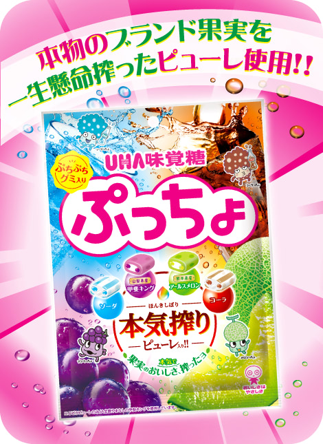 本物のブランド果実を一生懸命搾ったピューレ使用！