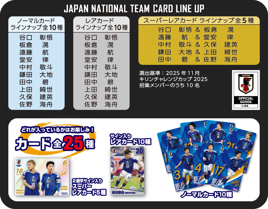 JAPAN NATIONAL TEAM CARD LINE UP - サッカー日本代表カード 一覧